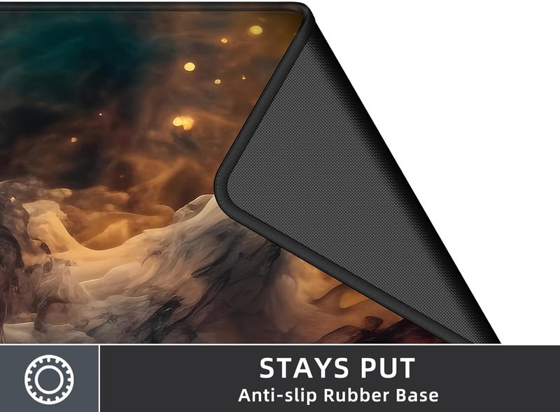 Rinaze Large Gaming Mouse Pad Desk Mat with Superior Micro-Weave Cloth, XXL Big Mousepad with Stitched Edges, Anti-Slip Desk Keyboard Pad for Gaming, Office and Home - Image 4